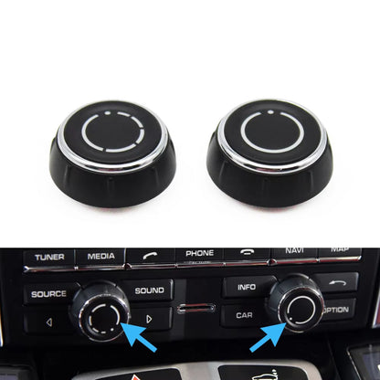 Car Center Console Audio Volume Knob Cover CD Control Switch Button For Porsche Cayenne Panamera Macan Boxster 911 718 970