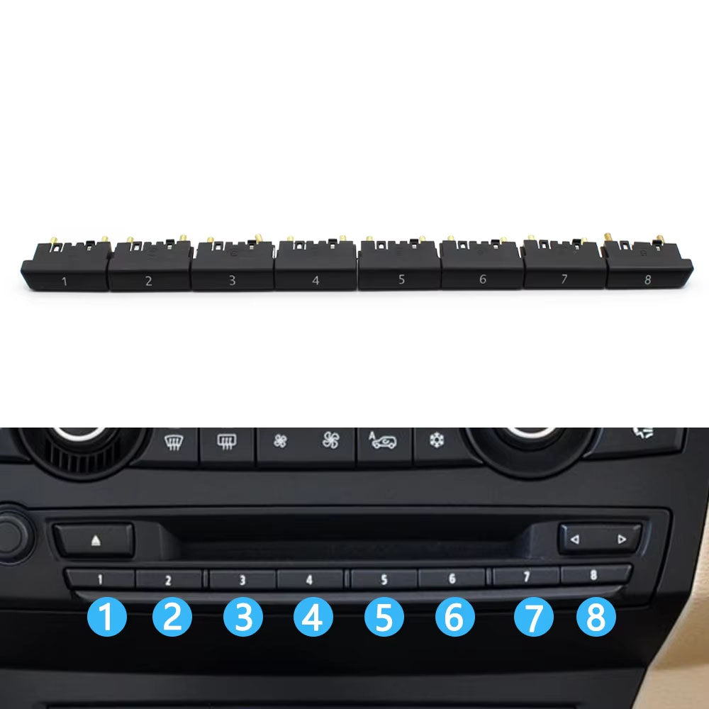 8/9PCS Car Air Conditioning AC Button Multimedia CD Player Switch Digital Control Buttons For BMW X5 X6 E70 E71 E72 2007-2013