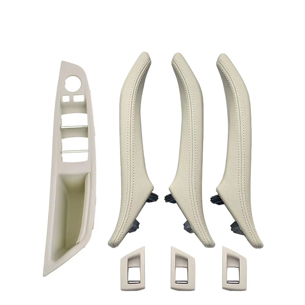LHD 7pcs Interior Door Armrest Panel Pull Handle With Leather Outer Cover for BMW 5 Series F10 F11 F18 520 523 525 528 530 535