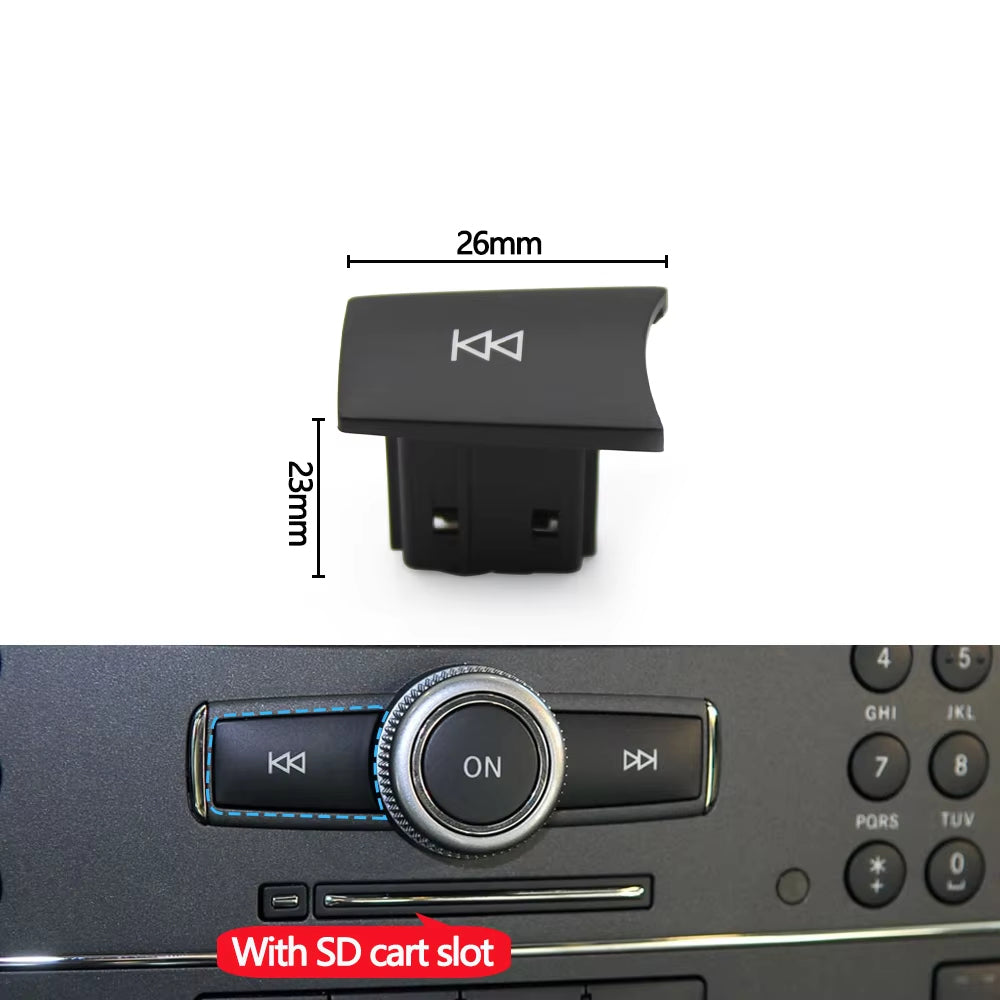 Car CD Audio Play Forward Back Off Button Cover For Benz C GLK ML GL E CLS Class W204 X204 W218 W212 W176 W156 W172 W246
