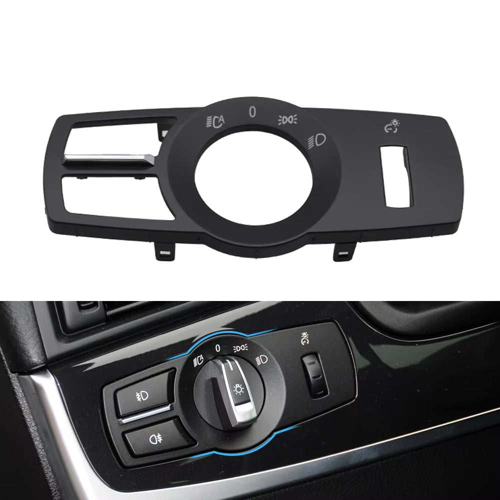 LHD RHD Headlight Lamp Rotary Button Foglight Switch Cover Panel Trim For BMW 5 5GT 6 7 X3 X4 Series F10 F11 F07 F06 F01 F25 F26
