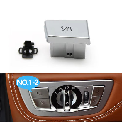 Car Front Dash HeadLamp Rotary Foglight Button Headlight Switch Cover Panel For BMW 7 Series G11 G12 2016-2022