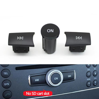 3PCS Car Front Dashboard Radio CD Player Button Knob Cover Switch Cap For Benz A C E GLK ML GL CLS W176 W246 W156 W204 W166 W218