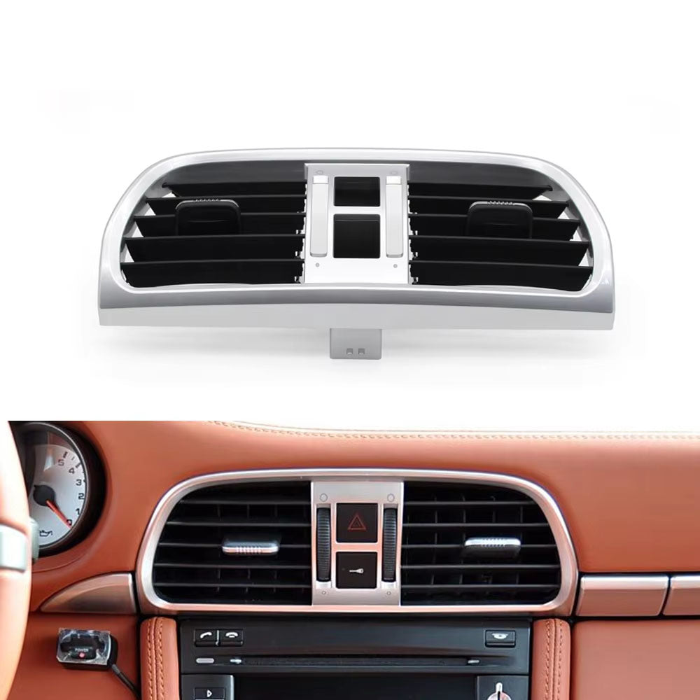 Gray Silver Car Left Right Center Air Vent Grille AC Vent Oulet Cover Panel For Porsche 911 Carrera Targa GT2 GT3 997 2004-2011