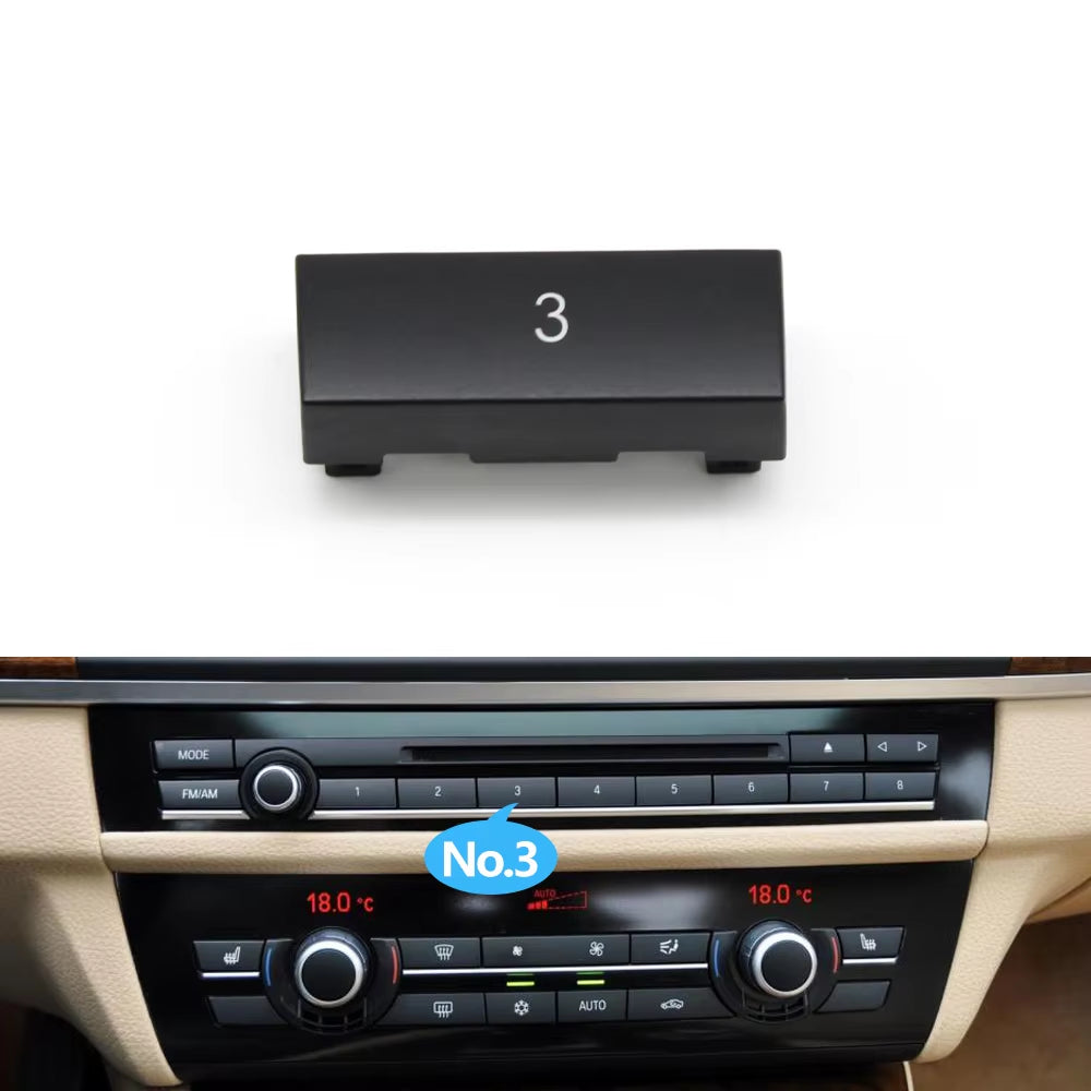 12PCS Car Center Console CD Digital MODE FM/AM Button Cover Trim For BMW 5 6 7 5GT Series F10 F11 F06 F12 F13 F07 F01 F02 F04