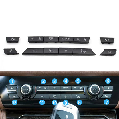 11/12/14pcs Dashboard Air Conditioner AC Button Heater Switch Cover For BMW 5 6 7 Series X5 X6 F10 F18 F06 F12 F01 F02 F15 F16