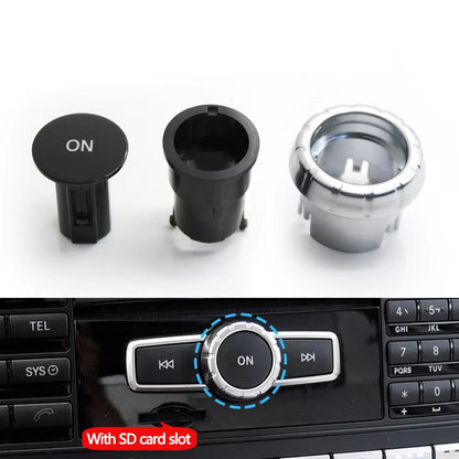 3PCS Car Console Radio CD Player Buttons ON Switch Cap Knob Cover For Benz A C E GLK GLA ML GL CLS W176 W246 W156 W204 W166 W218
