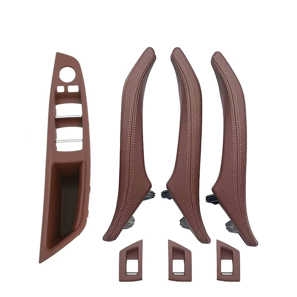 LHD 7pcs Interior Door Armrest Panel Pull Handle With Leather Outer Cover for BMW 5 Series F10 F11 F18 520 523 525 528 530 535