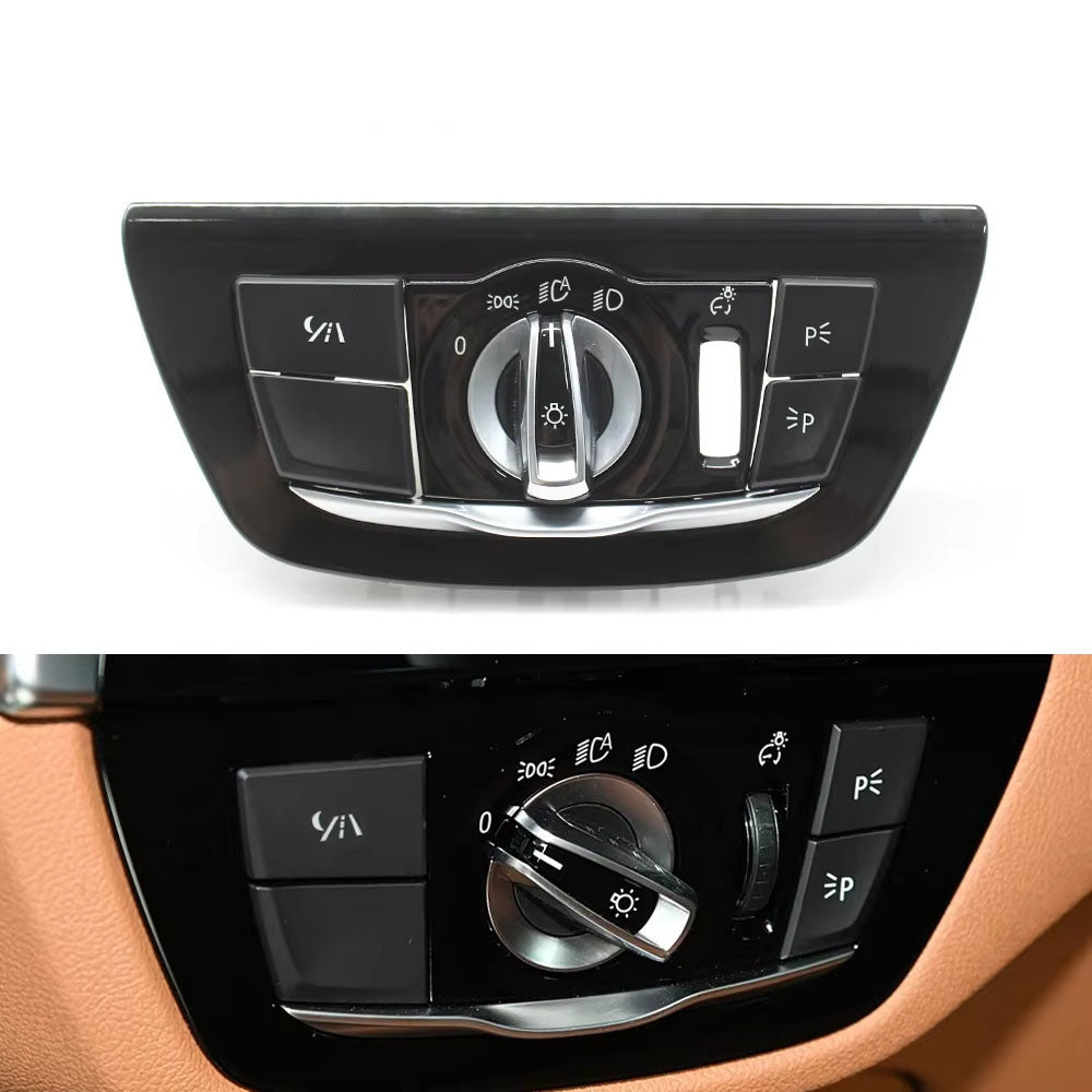 6PCS Set Car HeadLamp Rotary Foglight Button Headlight Switch Cover Panel For BMW 5 6GT Series G30 G31 M5 F90 G32 2017-2022