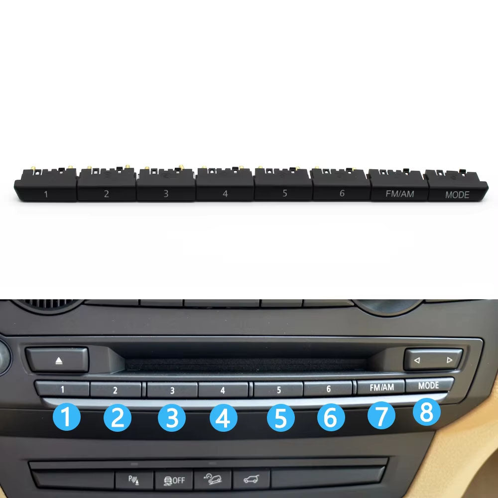 8/9PCS Car Air Conditioning AC Button Multimedia CD Player Switch Digital Control Buttons For BMW X5 X6 E70 E71 E72 2007-2013