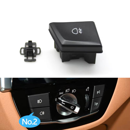 Car HeadLamp Rotary Foglight Button Headlight Switch Cover Panel For BMW 5 6GT Series G30 G31 M5 F90 G32 2017-2022