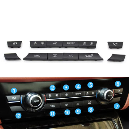 11/12/14pcs Dashboard Air Conditioner AC Button Heater Switch Cover For BMW 5 6 7 Series X5 X6 F10 F18 F06 F12 F01 F02 F15 F16