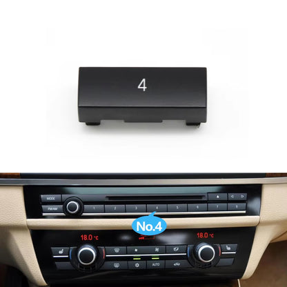 12PCS Car Center Console CD Digital MODE FM/AM Button Cover Trim For BMW 5 6 7 5GT Series F10 F11 F06 F12 F13 F07 F01 F02 F04