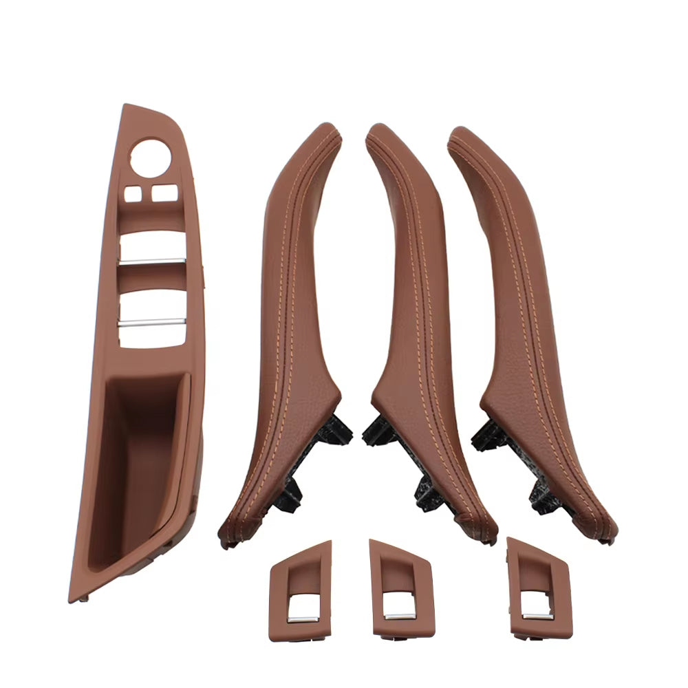 LHD 7pcs Interior Door Armrest Panel Pull Handle With Leather Outer Cover for BMW 5 Series F10 F11 F18 520 523 525 528 530 535