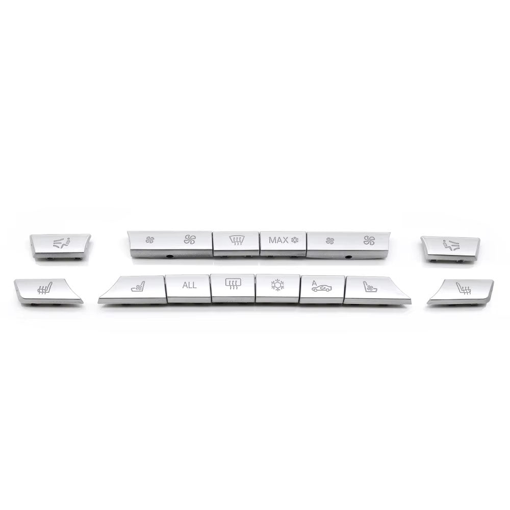 Silver Black Console Dashboard Air Condition AC Control Switch Button Cover For BMW 5 6 7 Series F10 F18 F06 F12 F01 F02 520 523