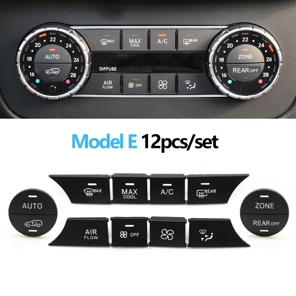 Front Console AC Heater Climate Control Switch Button Covers Replacement For Mercedes BENZ C GLK Class W204 X204 C300 C350 C63