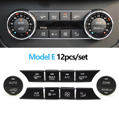 Front Console AC Heater Climate Control Switch Button Covers Replacement For Mercedes BENZ C GLK Class W204 X204 C300 C350 C63