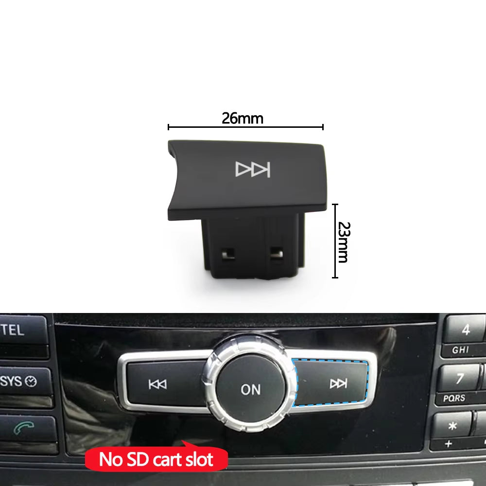 Car CD Audio Play Forward Back Off Button Cover For Benz C GLK ML GL E CLS Class W204 X204 W218 W212 W176 W156 W172 W246