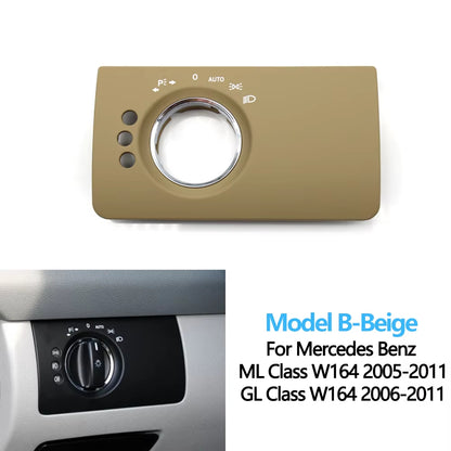 LHD Car Interior Front Left Headlight Switch Button Panel Trim Cover Replacement For Benz W164 ML GL 300 350 450 500 2005-2011