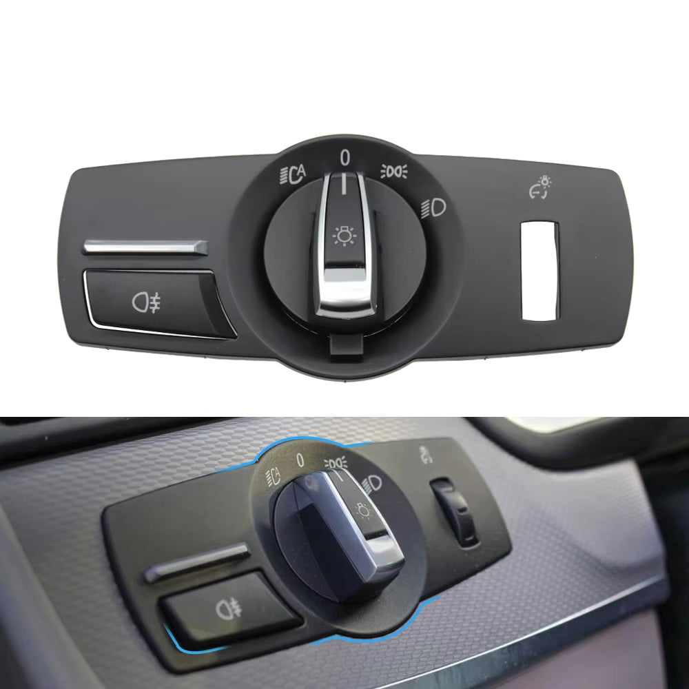 LHD RHD Headlight Lamp Rotary Button Foglight Switch Cover Panel Trim For BMW 5 5GT 6 7 X3 X4 Series F10 F11 F07 F06 F01 F25 F26