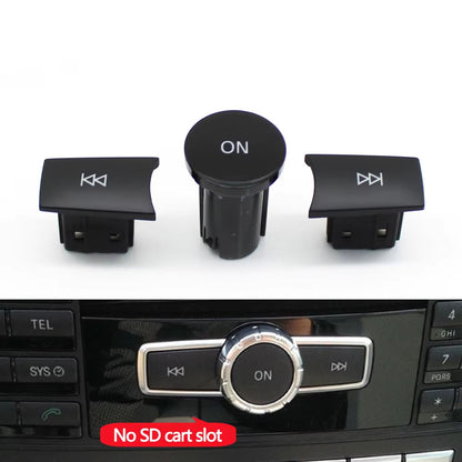 3PCS Car Front Dashboard Radio CD Player Button Knob Cover Switch Cap For Benz A C E GLK ML GL CLS W176 W246 W156 W204 W166 W218