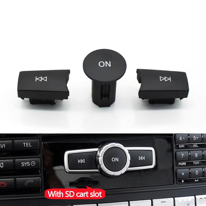 3PCS Car Front Dashboard Radio CD Player Button Knob Cover Switch Cap For Benz A C E GLK ML GL CLS W176 W246 W156 W204 W166 W218