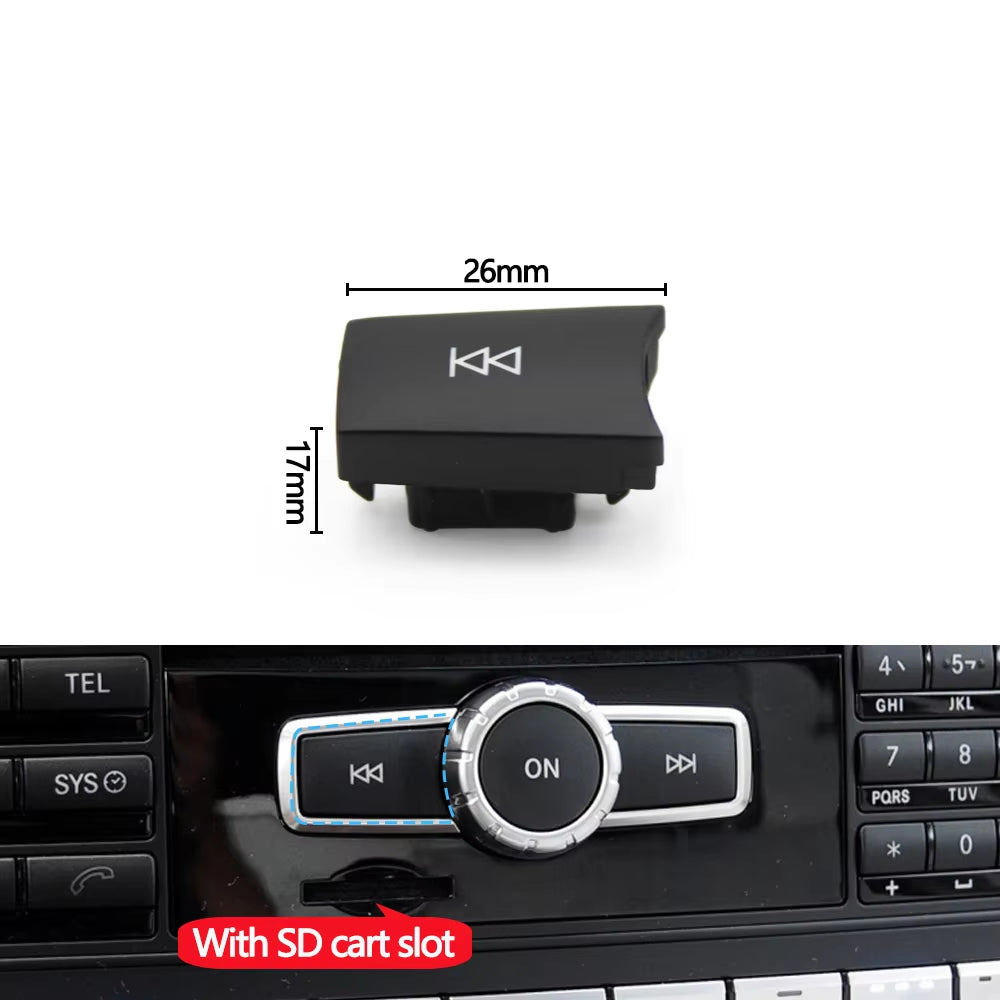 Car CD Audio Play Forward Back Off Button Cover For Benz C GLK ML GL E CLS Class W204 X204 W218 W212 W176 W156 W172 W246