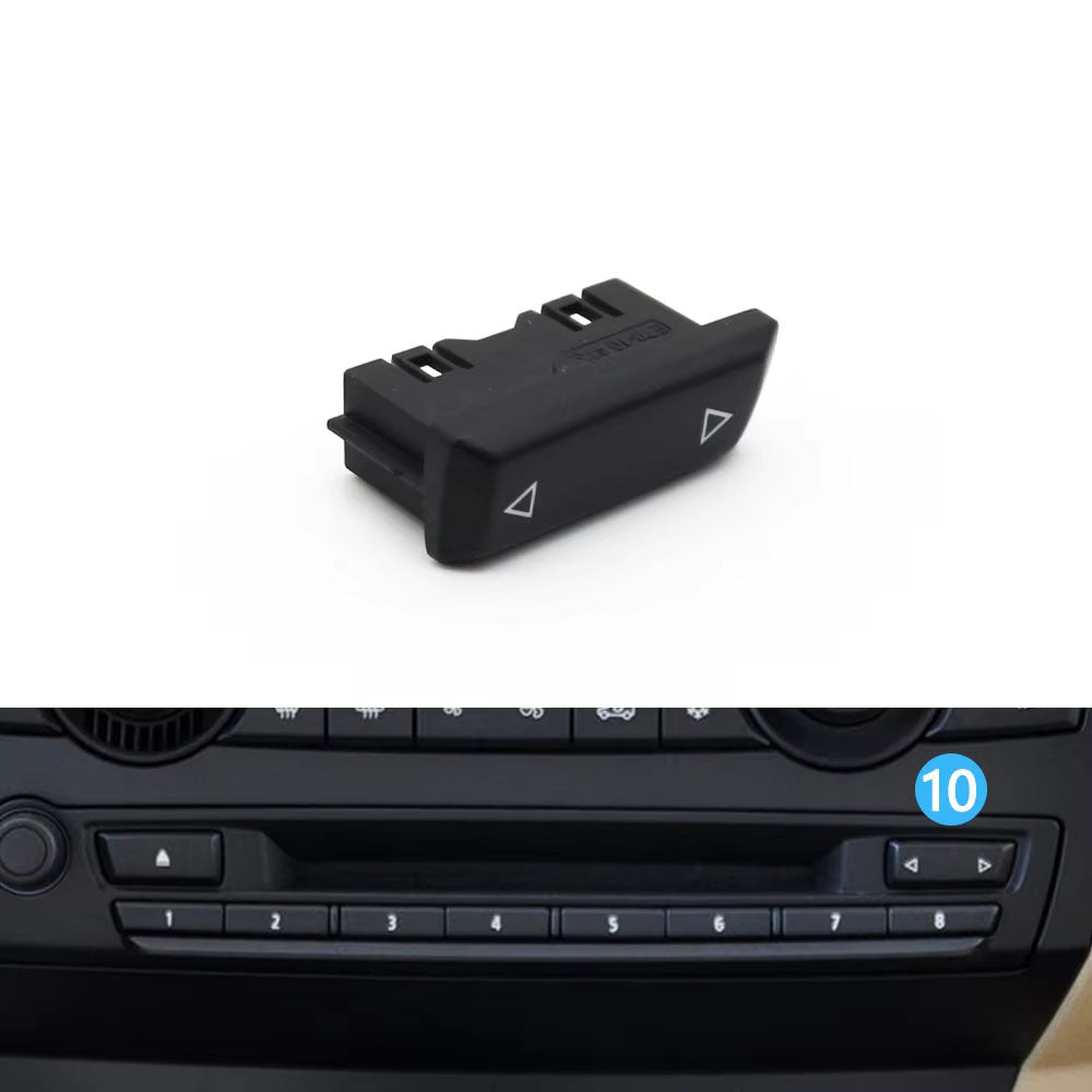 8/9PCS Car Air Conditioning AC Button Multimedia CD Player Switch Digital Control Buttons For BMW X5 X6 E70 E71 E72 2007-2013