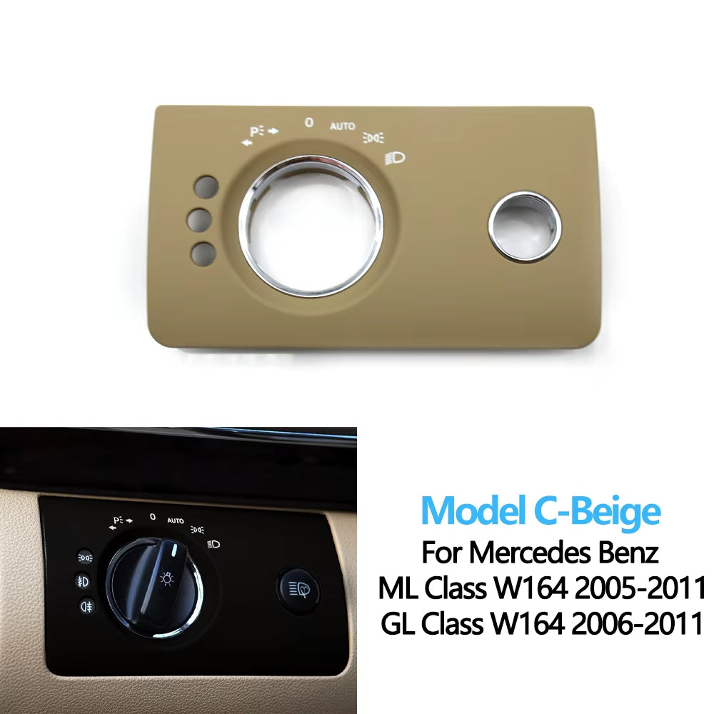 LHD Car Interior Front Left Headlight Switch Button Panel Trim Cover Replacement For Benz W164 ML GL 300 350 450 500 2005-2011