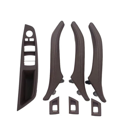 LHD 7pcs Interior Door Armrest Panel Pull Handle With Leather Outer Cover for BMW 5 Series F10 F11 F18 520 523 525 528 530 535