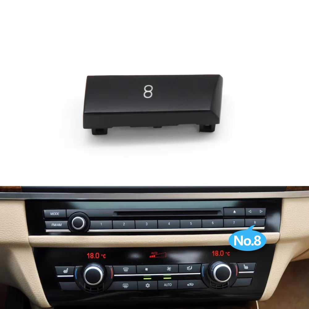 Car Dashboard Radio CD Digital Player Switch Control Button Cover For BMW 5 6 7 5GT Series F10 F11 F06 F12 F13 F07 F01 F02 F04