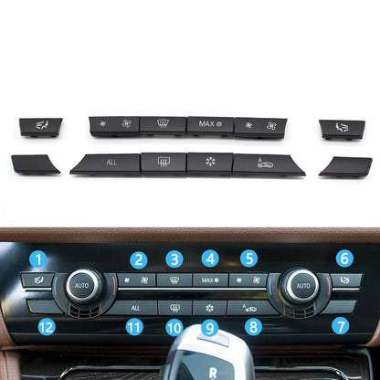Silver Black Console Dashboard Air Condition AC Control Switch Button Cover For BMW 5 6 7 Series F10 F18 F06 F12 F01 F02 520 523