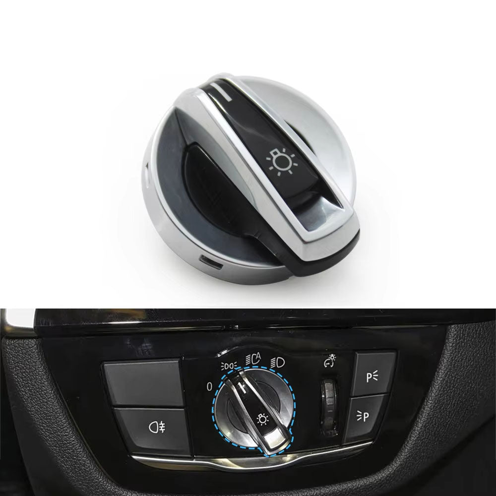 Car Front Dash HeadLamp Rotary Foglight Button Headlight Switch Cover Panel For BMW 7 Series G11 G12 2016-2022