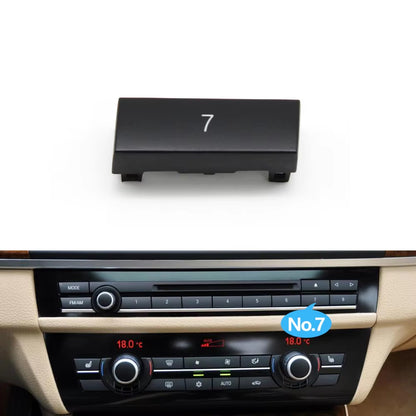 12PCS Car Center Console CD Digital MODE FM/AM Button Cover Trim For BMW 5 6 7 5GT Series F10 F11 F06 F12 F13 F07 F01 F02 F04