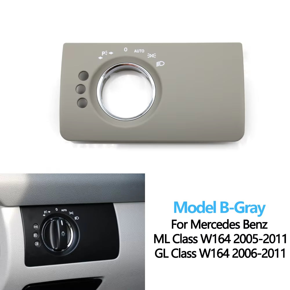 LHD Car Interior Front Left Headlight Switch Button Panel Trim Cover Replacement For Benz W164 ML GL 300 350 450 500 2005-2011