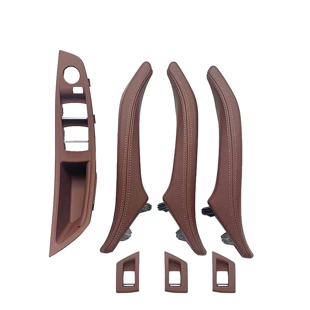 LHD 7pcs Interior Door Armrest Panel Pull Handle With Leather Outer Cover for BMW 5 Series F10 F11 F18 520 523 525 528 530 535
