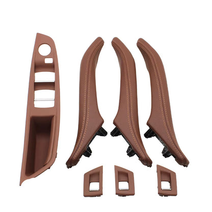 LHD 7pcs Interior Door Armrest Panel Pull Handle With Leather Outer Cover for BMW 5 Series F10 F11 F18 520 523 525 528 530 535