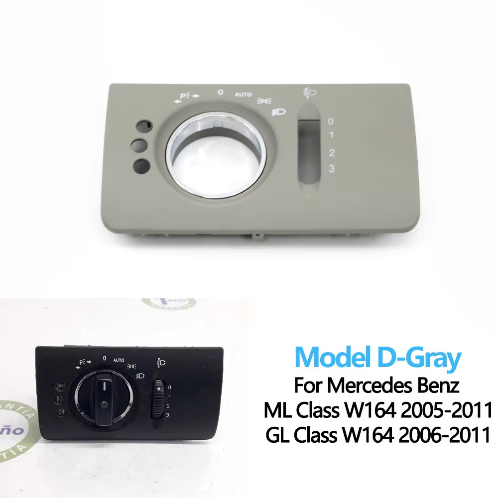 LHD Car Interior Front Left Headlight Switch Button Panel Trim Cover Replacement For Benz W164 ML GL 300 350 450 500 2005-2011