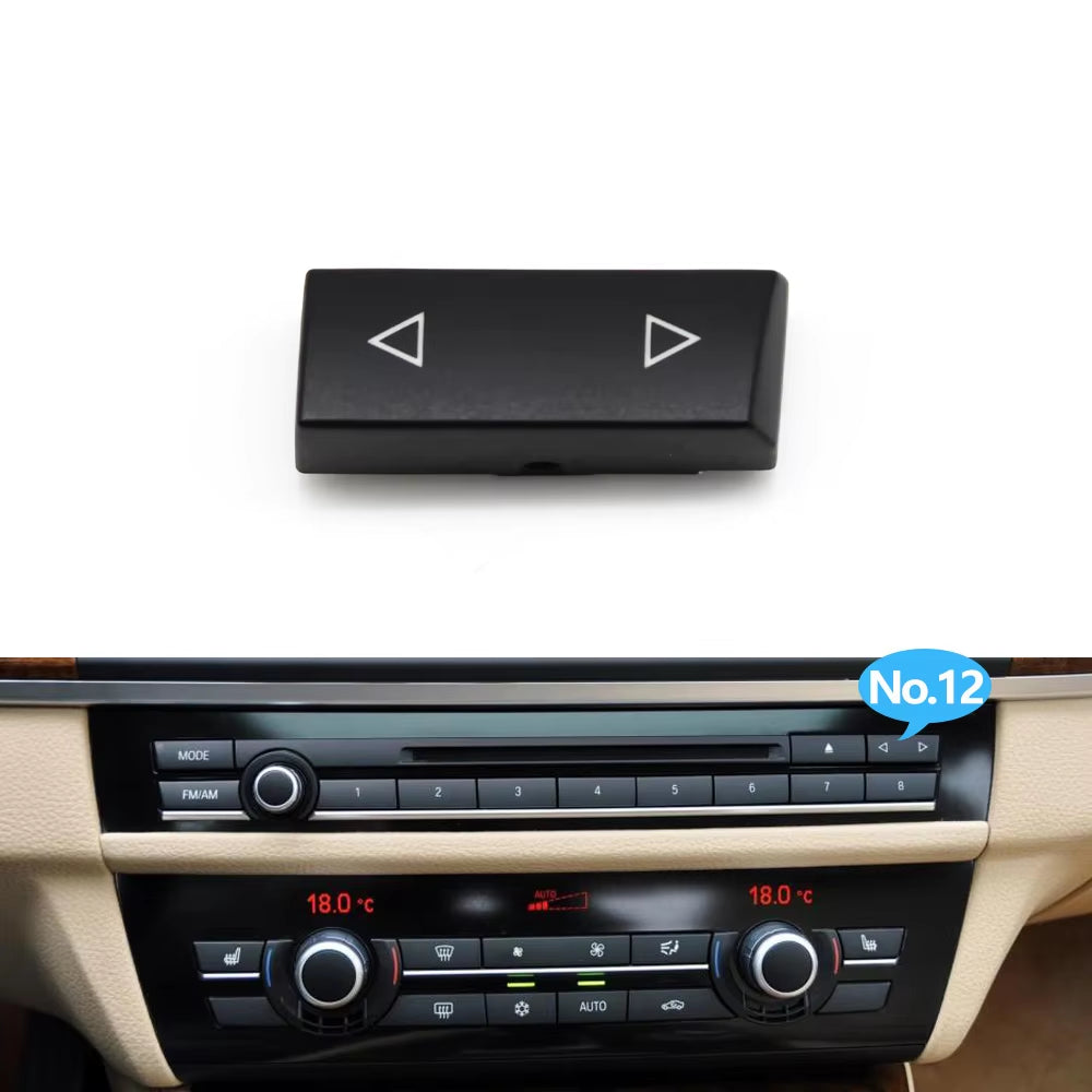 Car Dashboard Radio CD Digital Player Switch Control Button Cover For BMW 5 6 7 5GT Series F10 F11 F06 F12 F13 F07 F01 F02 F04