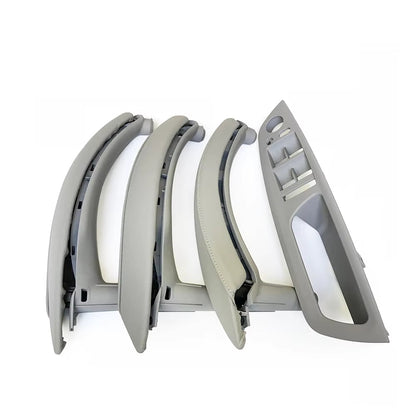 7PCS Set LHD RHD Interior Door Window Switch Panel Pull Handle With Leather Cover For BMW X5 X6 E70 E71 2007-2014