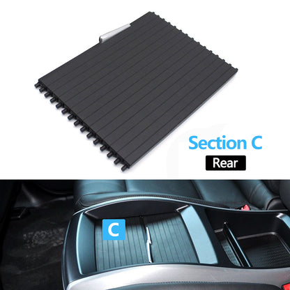 Car Front Rear Center Console Drink Cup Holder Cover Trim Zipper Rolling Curtain For BMW X5 X6 E70 E71 E72 2007-2014