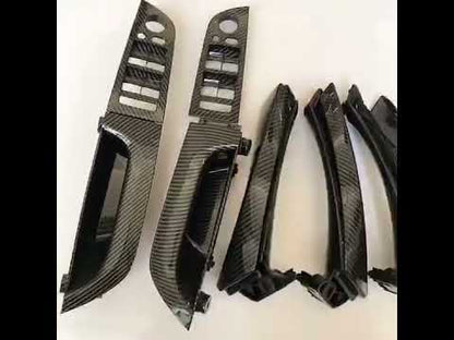 LHD Left Hand Driver Carbon Fiber Interior Door Pull Handle Armrest Panel Full Set For BMW 3 Series E90 E91 316 318 320 325 328