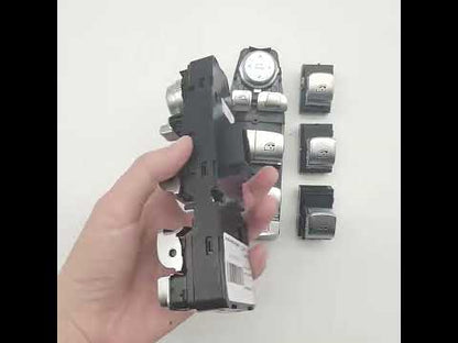 Silver Chrome Master Window Lifter Switch Control Button Regulator For BMW 3 5 7 X5 X6 F30 F35 F25 F26 F07 F10 F18 F01 F02